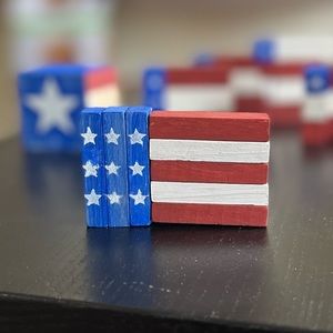 Flag Tiered Tray Decor